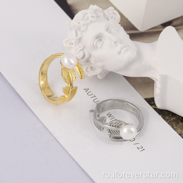 925 стерлингового серебра кольца перо жемчужное кольцо